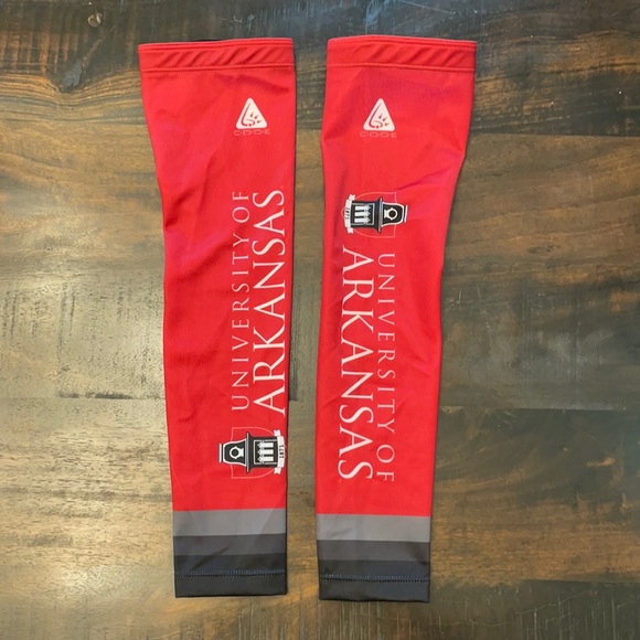 Cycling Arm Warmers-University of Arkansas, Size M - Picture 1 of 6